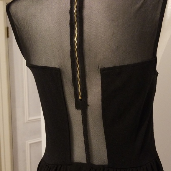 SANS SOUCI embroidered black mesh high-low dress - Picture 4 of 8